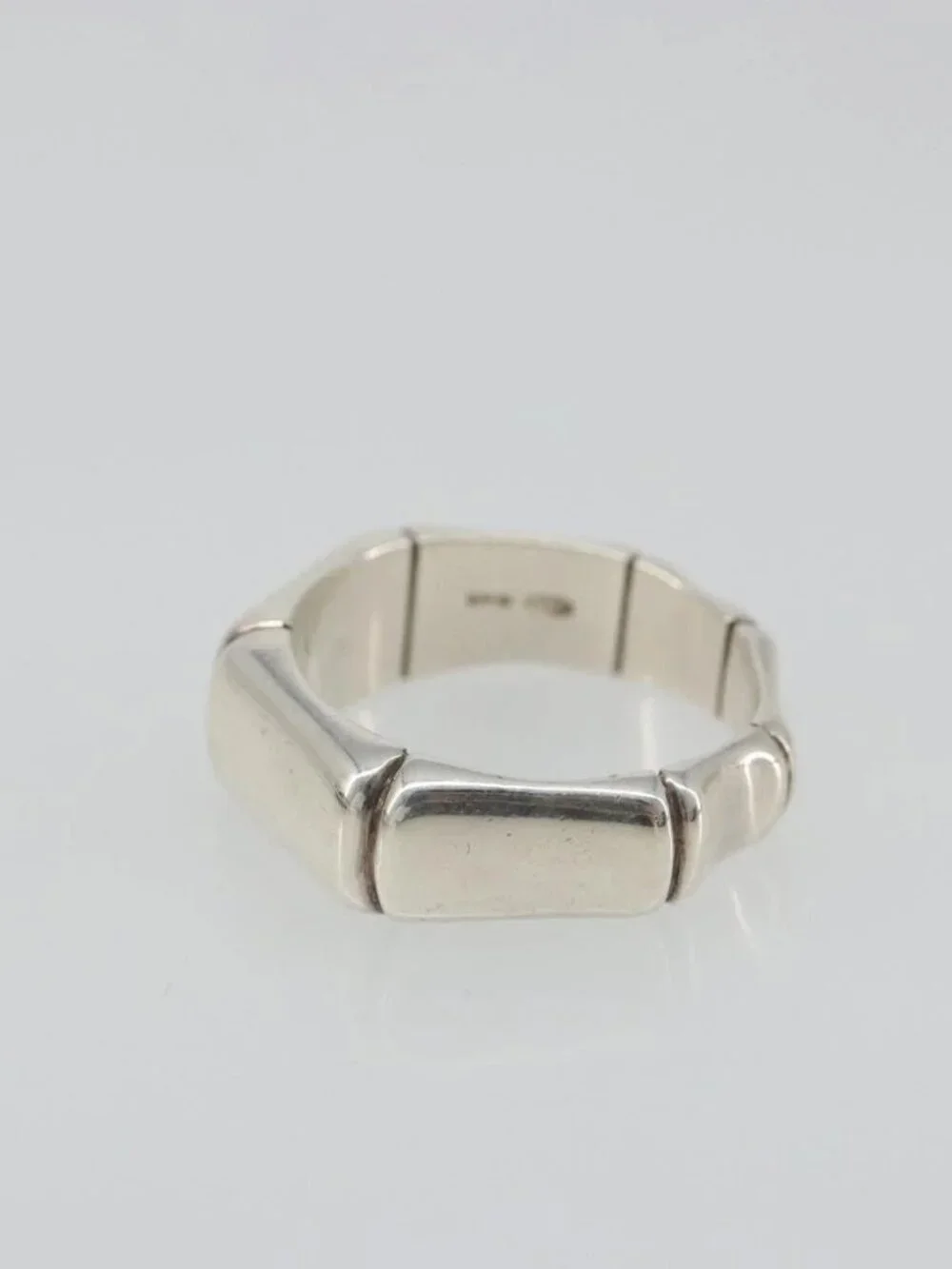 GUCCI Bamboo Ring Ag925 Silver Auth SW2377V